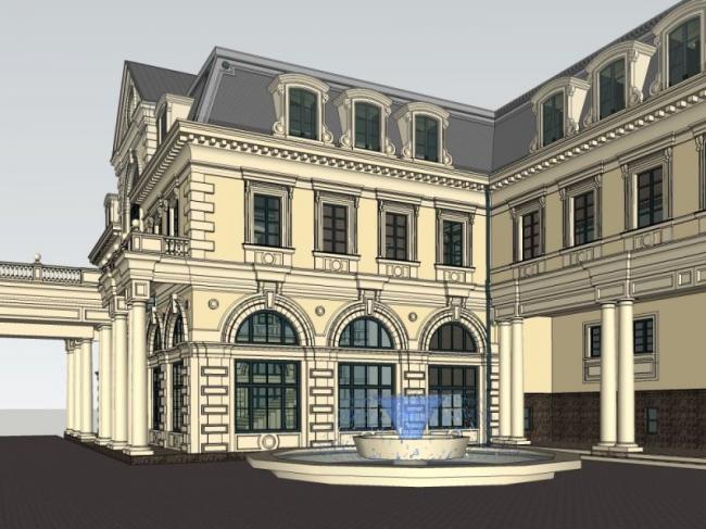 Sketchup酒店模型|多层酒店会所,欧式风格 Sketchup酒店模型|多层酒店会所,欧式风格