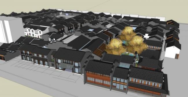 Sketchup酒店模型|多层酒店,中式风格 Sketchup酒店模型|多层酒店,中式风格