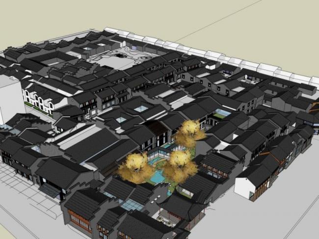 Sketchup酒店模型|多层酒店,中式风格 Sketchup酒店模型|多层酒店,中式风格