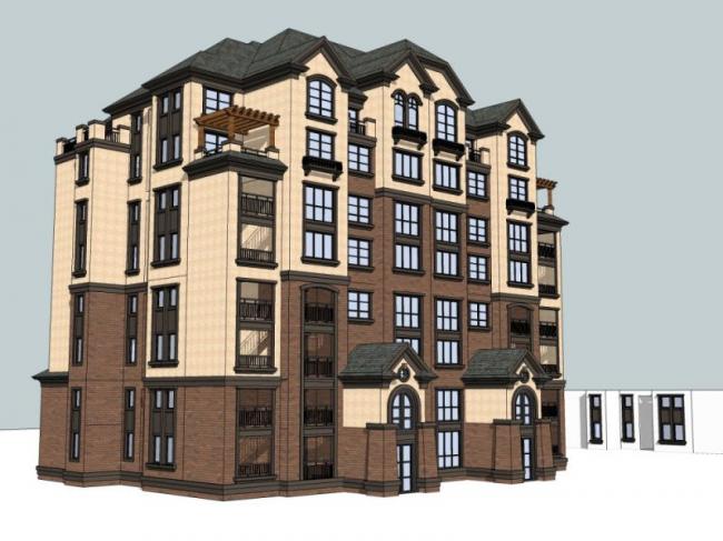 Sketchup住宅模型|多层住宅,欧式古典风格 Sketchup住宅模型|多层住宅,欧式古典风格