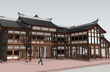 Sketchup住宅模型|小木屋,中式风格-BIM建筑网
