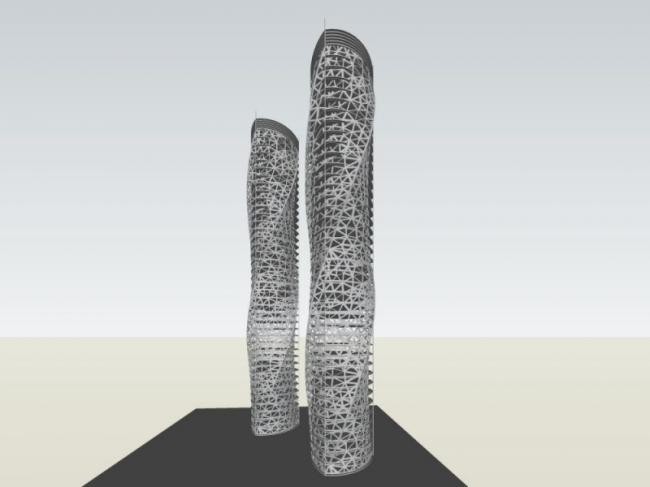 Sketchup办公模型|超高层办公楼,现代风格 Sketchup办公模型|超高层办公楼,现代风格