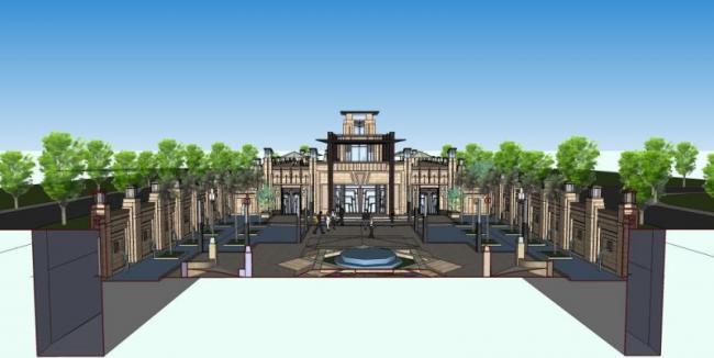 Sketchup商业模型|低层售楼处,现代风格 Sketchup商业模型|低层售楼处,现代风格