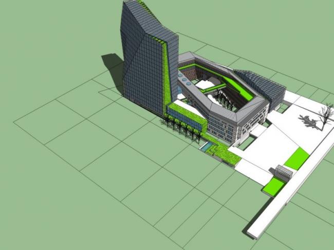 Sketchup办公模型|高层办公楼,现代风格 Sketchup办公模型|高层办公楼,现代风格