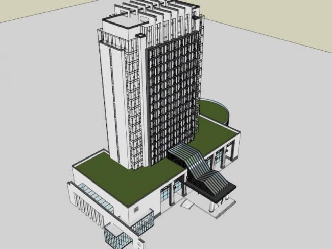 Sketchup酒店模型|高层酒店,现代中式风格 Sketchup酒店模型|高层酒店,现代中式风格