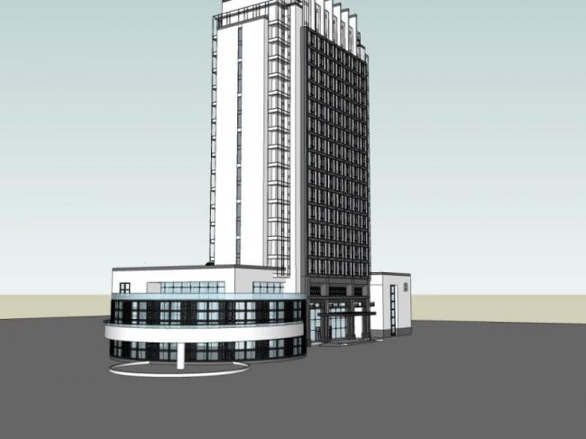 Sketchup酒店模型|高层酒店,现代中式风格 Sketchup酒店模型|高层酒店,现代中式风格