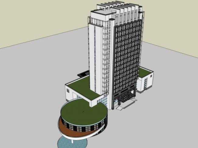 Sketchup酒店模型|高层酒店,现代中式风格 Sketchup酒店模型|高层酒店,现代中式风格