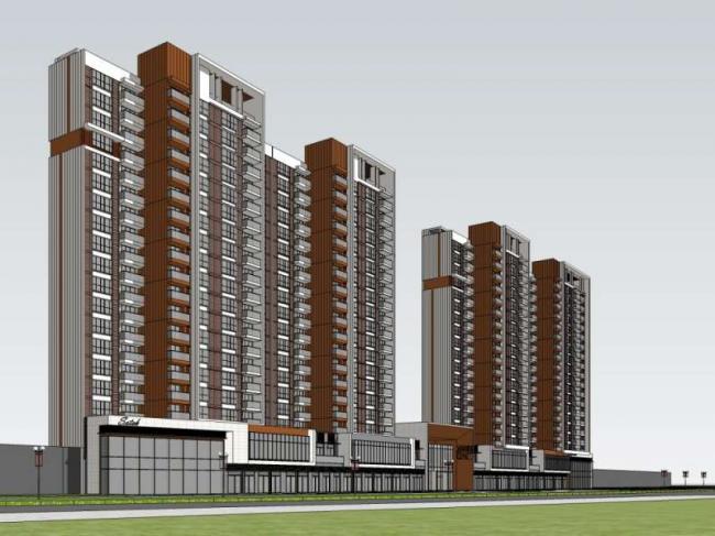 Sketchup住宅模型|高层住宅楼,现代风格 Sketchup住宅模型|高层住宅楼,现代风格