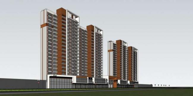 Sketchup住宅模型|高层住宅楼,现代风格 Sketchup住宅模型|高层住宅楼,现代风格