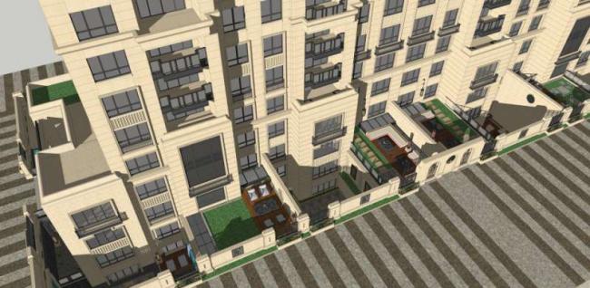Sketchup住宅模型|高层住宅楼,古典风格 Sketchup住宅模型|高层住宅楼,古典风格