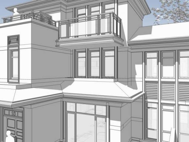 Sketchup别墅模型|双拼别墅,现代中式风格 Sketchup别墅模型|双拼别墅,现代中式风格