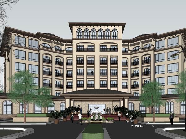 Sketchup酒店模型|多层酒店,欧式古典风格 Sketchup酒店模型|多层酒店,欧式古典风格