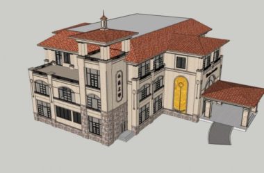 Sketchup住宅模型|多层西溪名邸会所,住宅,欧式古典风格-BIM建筑网