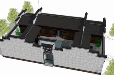 Sketchup住宅模型|多层徽派小院,住宅,古典风格-BIM建筑网