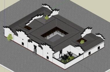 Sketchup住宅模型|多层徽派民居,住宅,中式风格-BIM建筑网