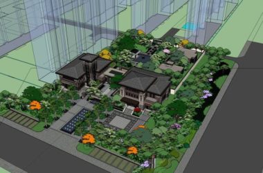 Sketchup住宅模型|多层售楼处,住宅,古典风格-BIM建筑网