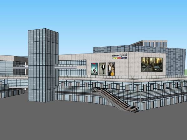 Sketchup商业模型|高层商业建筑,现代风格 Sketchup商业模型|高层商业建筑,现代风格