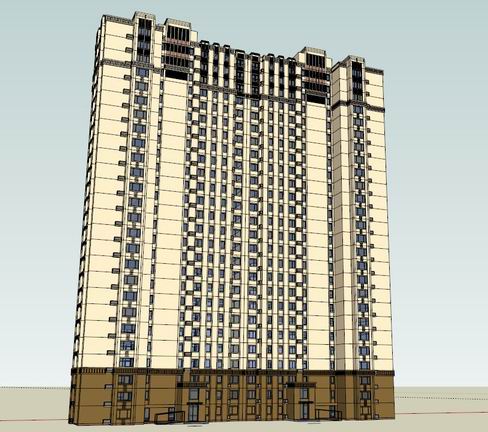 Sketchup住宅模型|高层住宅,古典风格 Sketchup住宅模型|高层住宅,古典风格