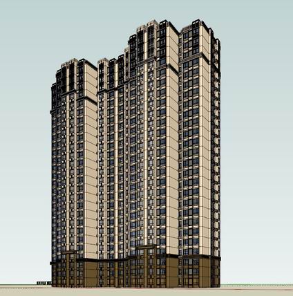 Sketchup住宅模型|高层住宅,古典风格 Sketchup住宅模型|高层住宅,古典风格