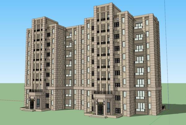 Sketchup住宅模型|多层住宅,现代风格 Sketchup住宅模型|多层住宅,现代风格