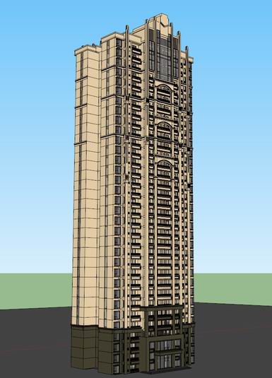 Sketchup住宅模型|超高层住宅,现代风格 Sketchup住宅模型|超高层住宅,现代风格