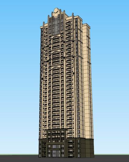 Sketchup住宅模型|超高层住宅,现代风格 Sketchup住宅模型|超高层住宅,现代风格