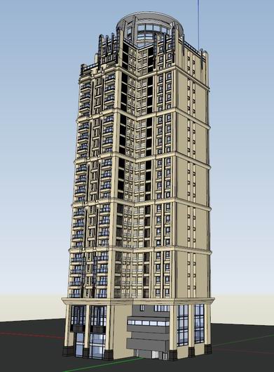 Sketchup住宅模型|高层住宅,古典风格 Sketchup住宅模型|高层住宅,古典风格