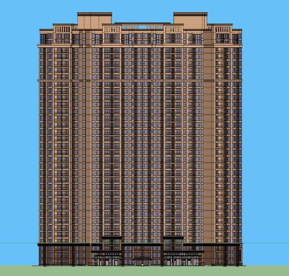 Sketchup住宅模型|超高层住宅,古典风格 Sketchup住宅模型|超高层住宅,古典风格