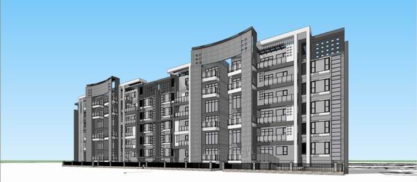 Sketchup住宅模型|多层住宅,现代风格 Sketchup住宅模型|多层住宅,现代风格