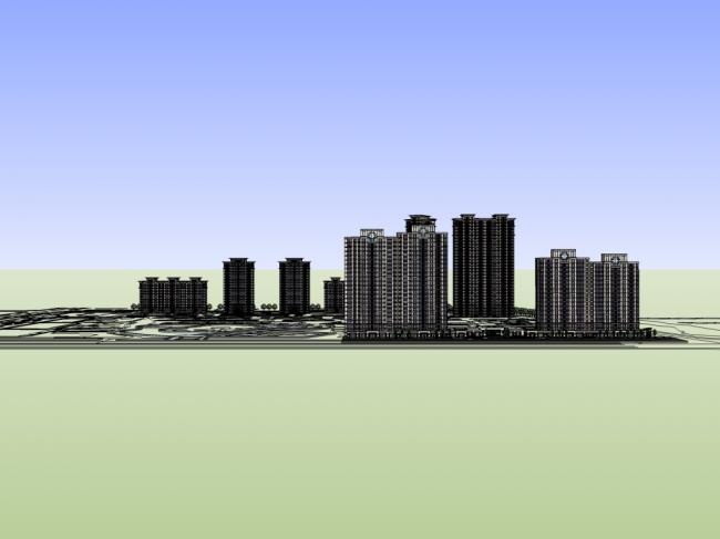 Sketchup住宅模型|高层住宅,现代风格 Sketchup住宅模型|高层住宅,现代风格