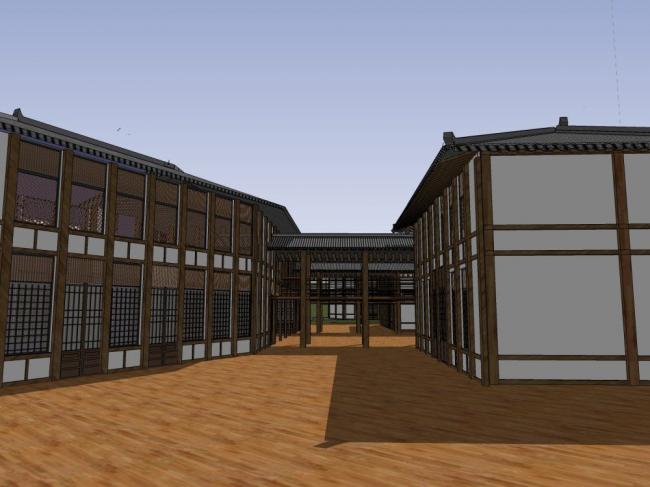 Sketchup商业模型|商业街,中式风格 Sketchup商业模型|商业街,中式风格