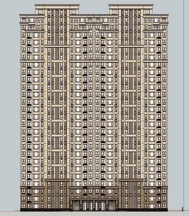 Sketchup住宅模型|超高层住宅,古典风格 Sketchup住宅模型|超高层住宅,古典风格