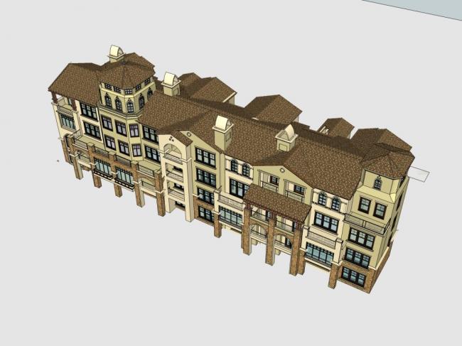 Sketchup住宅模型|多层住宅小区,古典风格 Sketchup住宅模型|多层住宅小区,古典风格